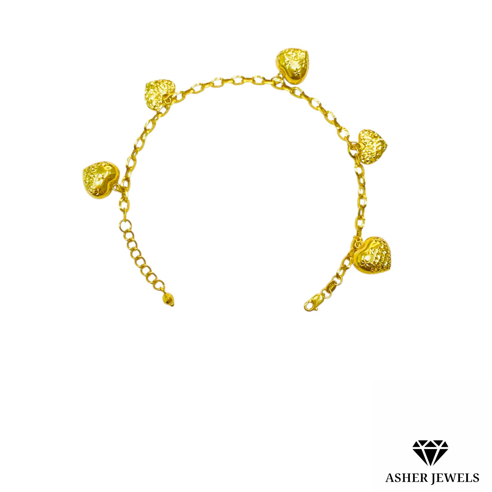 Asher Hearth Charm Bracelet  7.5''