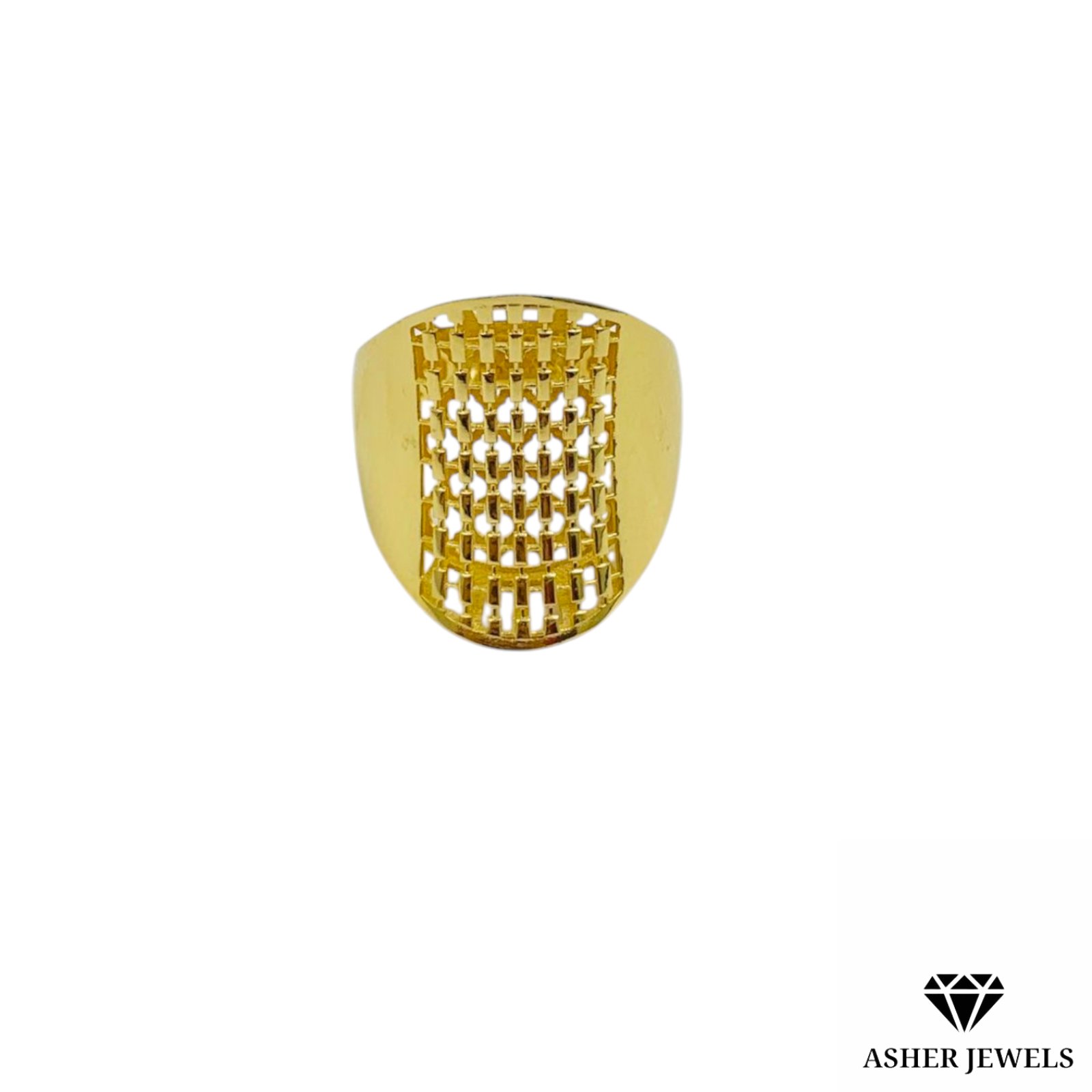 Reticulated Basket Weave Ring 7''