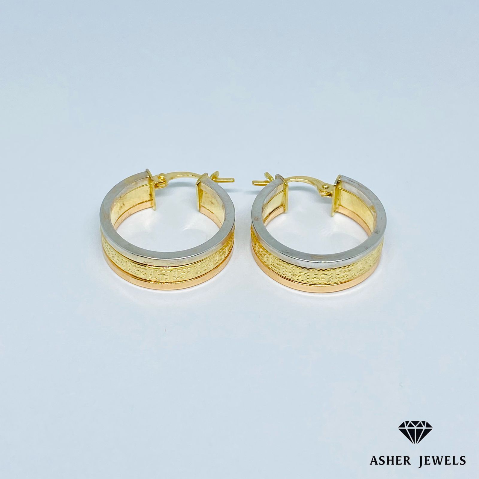 Tri-color Fendi Loop Earrings